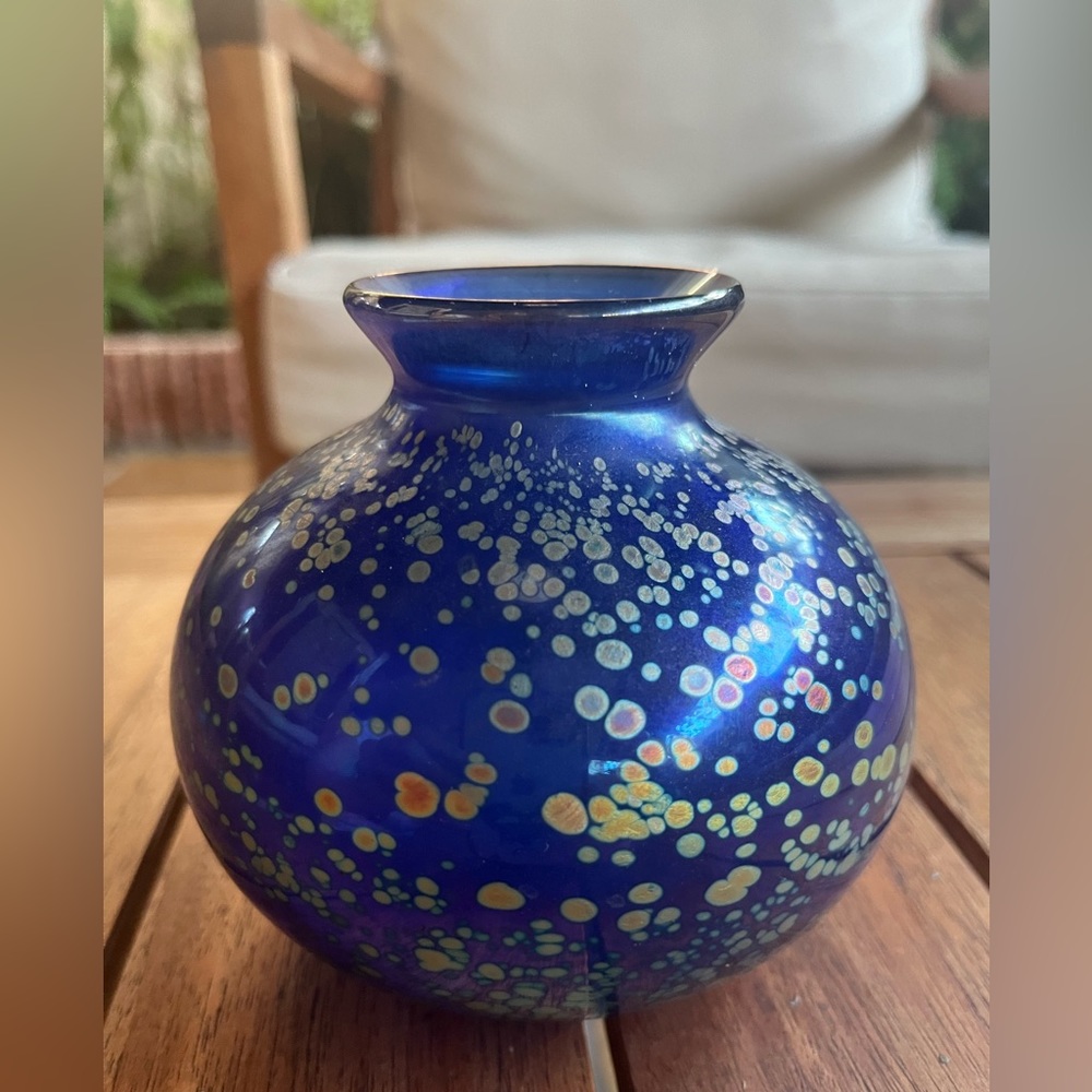 Mouth blown Crystal vase